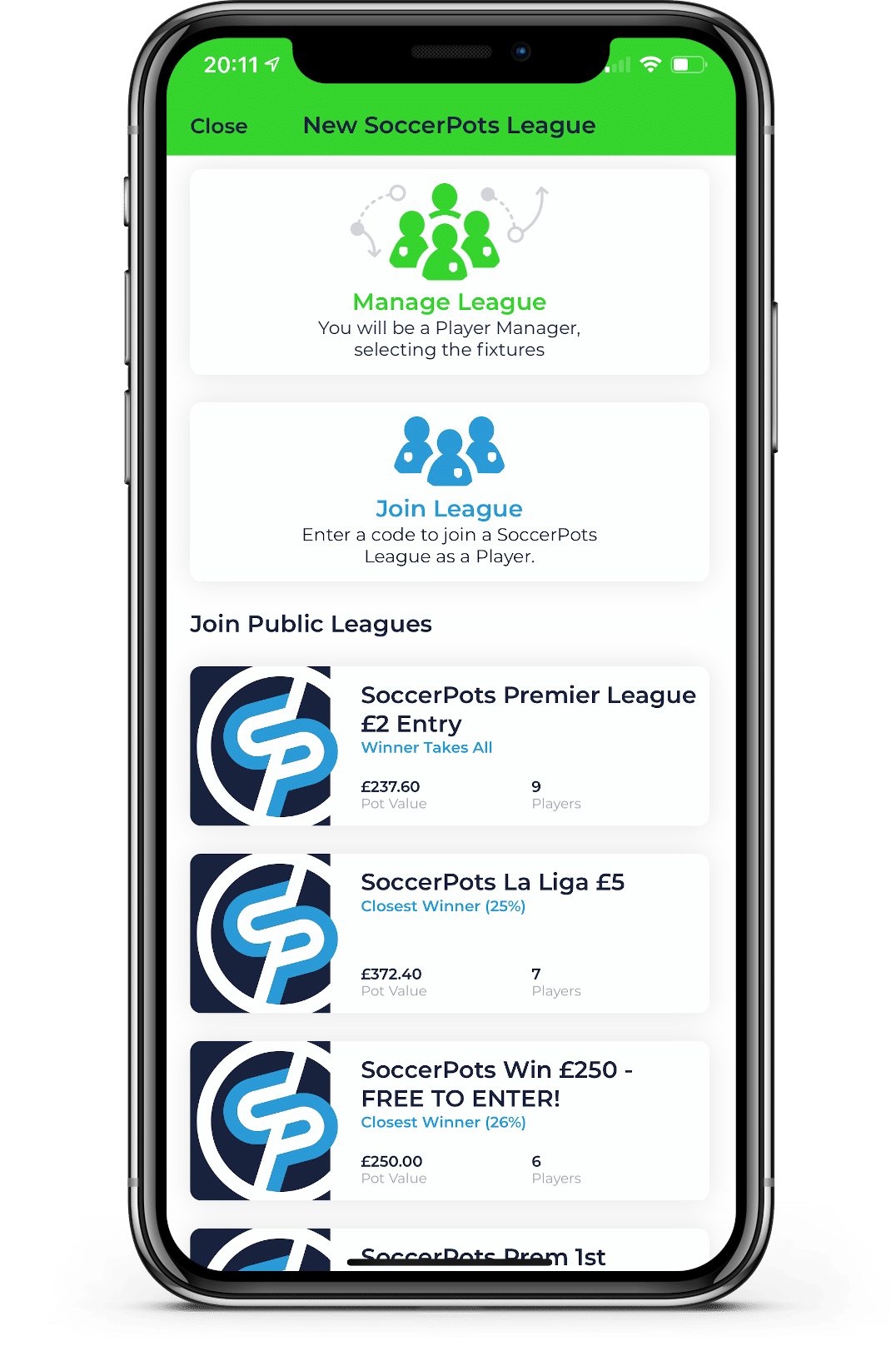 SoccerPots Join Public League email SoccerPots Homepage
