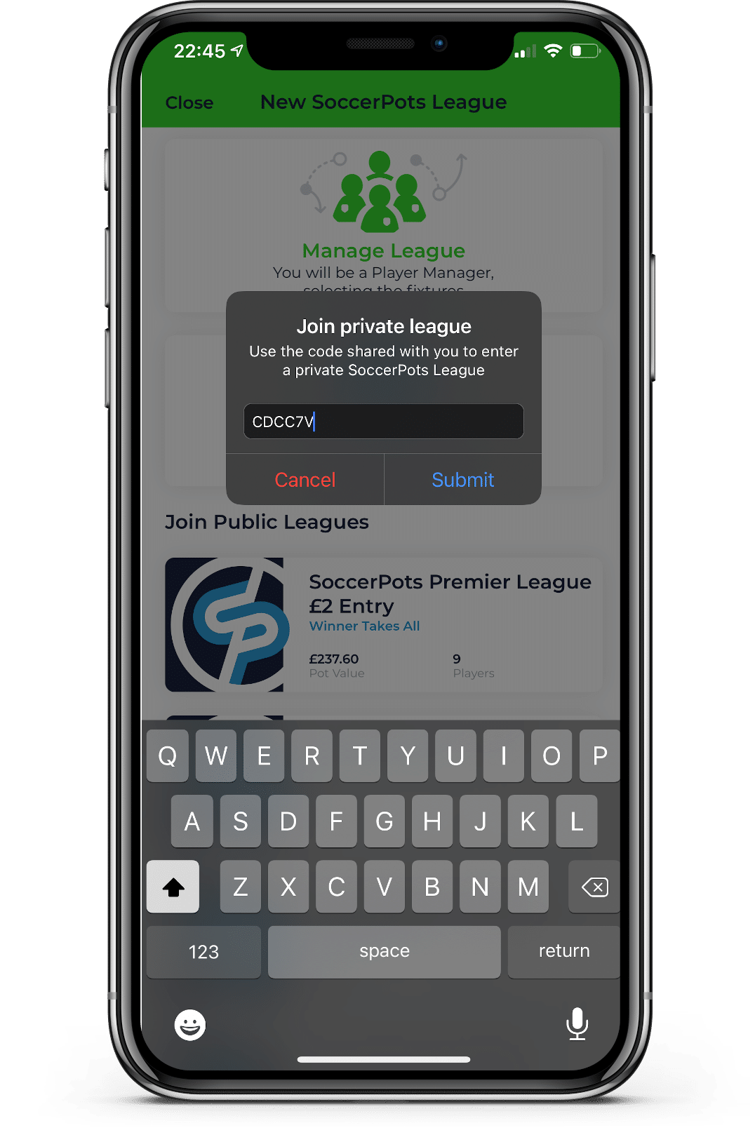 SoccerPots Private League Join SoccerPots Join Public League