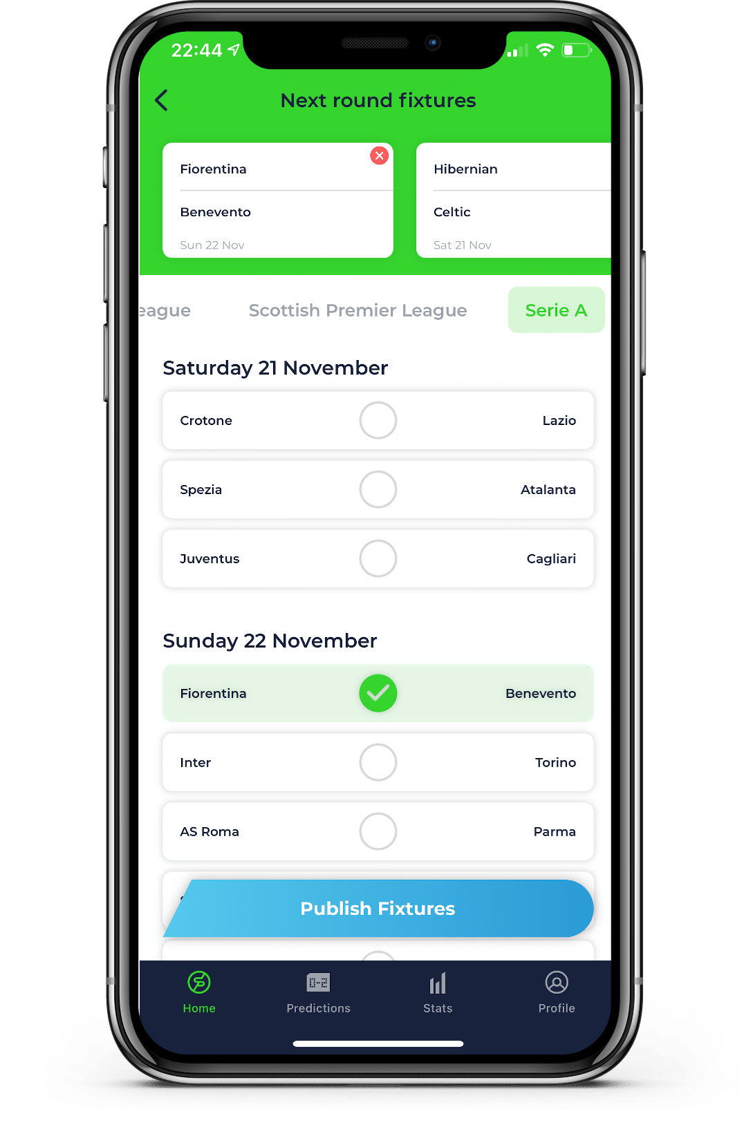 SoccerPots Private League Select Games SoccerPots Pick Fixtures